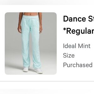 Lululemon Dance Studio MR Line Regular in mint size 4